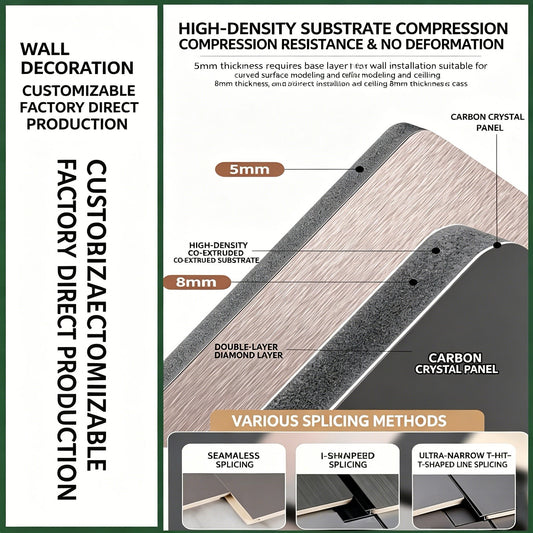 Carbon Crystal Wall Panel | Bamboo Charcoal Fiber | 8 Premium Textures | Waterproof Fire-Rated Interior Cladding