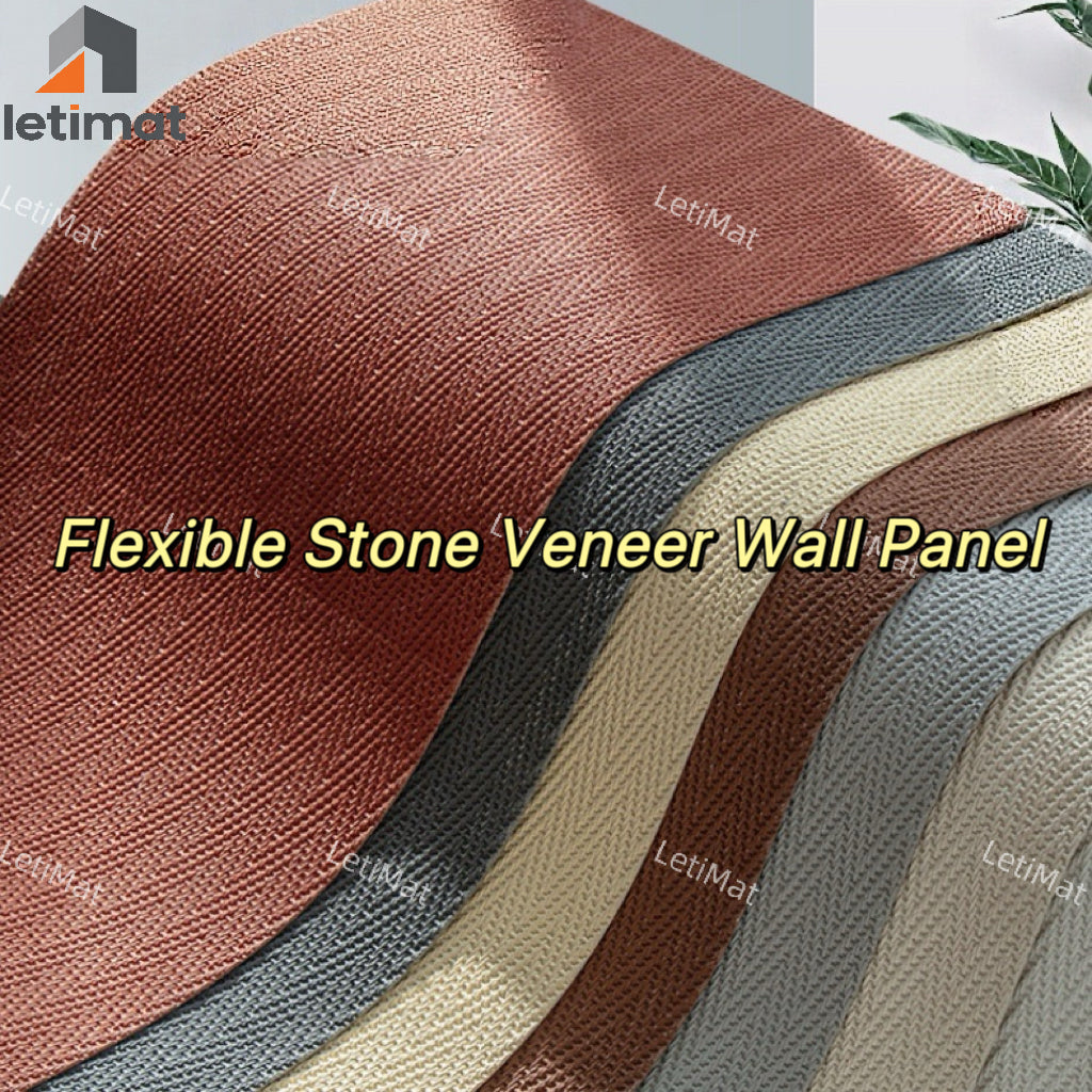Flexible Stone Veneer Wall Panel | Real Stone Texture | Lightweight Bendable Sheet | 10 Patterns | Indoor & Outdoor