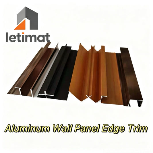 Aluminum Wall Panel Edge Trim | 5 Profile Types | 3m Length | Anodized Matte Black Gold Rose Gold | I-Trim Corner Crown Slot