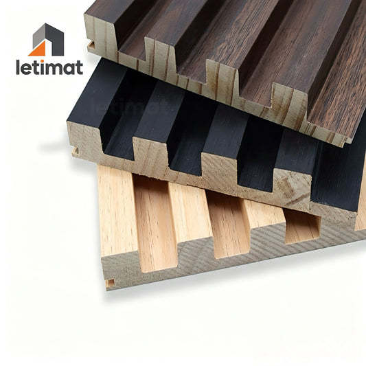 Solid Wood Acoustic Grille Wall Panel | Pine Slat Board | Pre-Finished 10 Colors | TV Background & Feature Wall